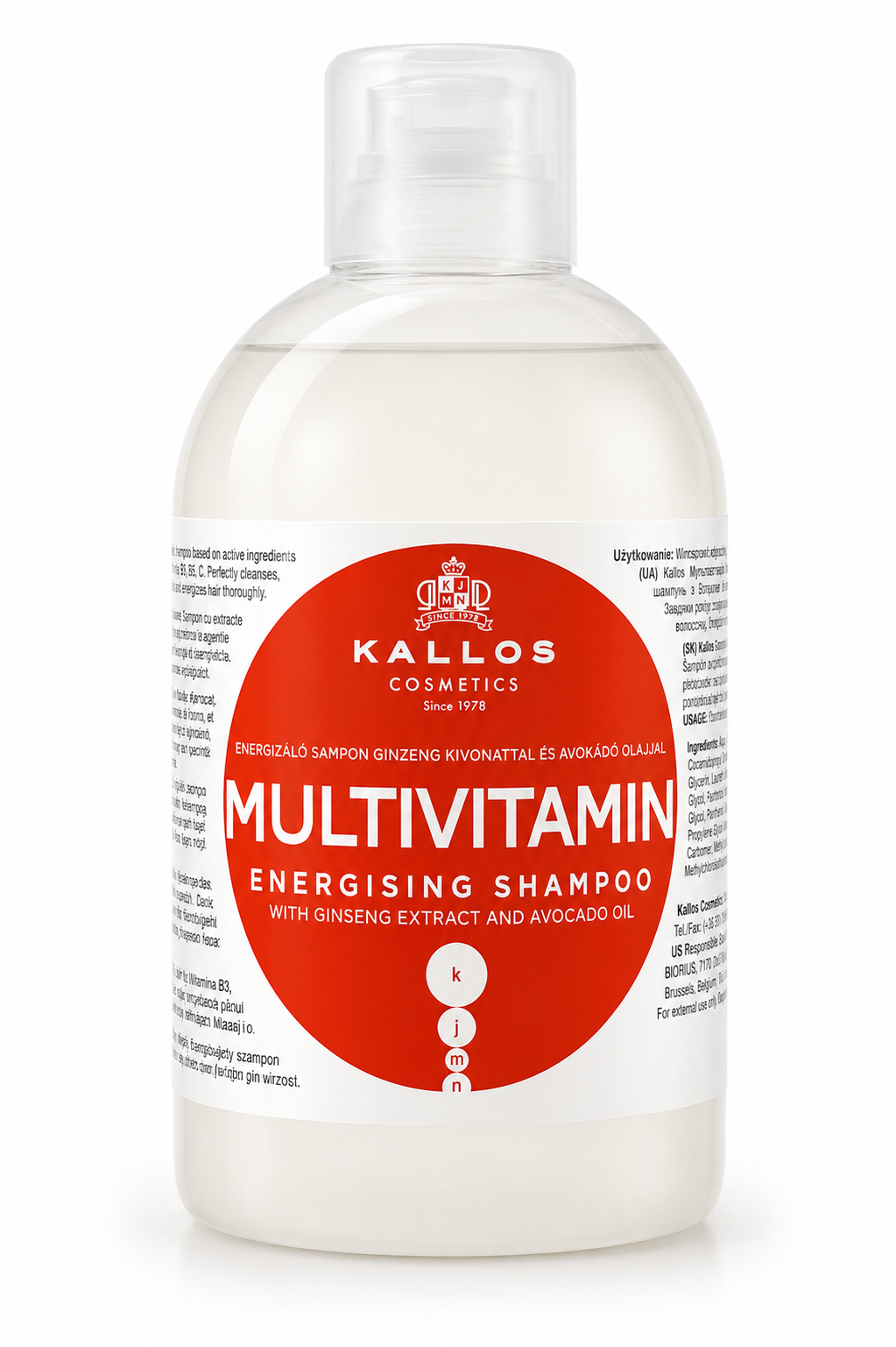 Kallos Multivitamin Energising Shampoo 1000ml — Revitalización y Brillo Natural
